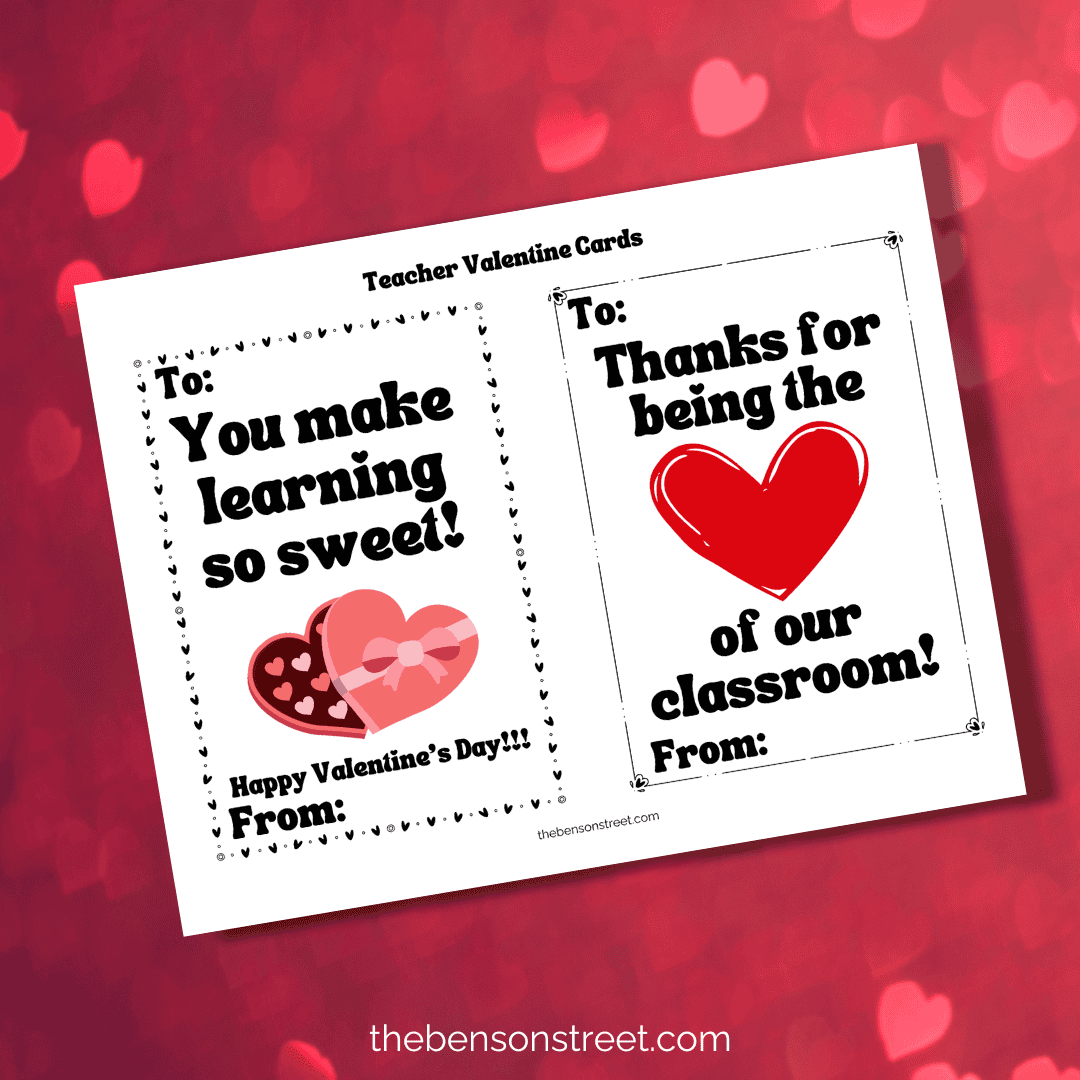 teacher appreciation cards from kids valentine's day cards for